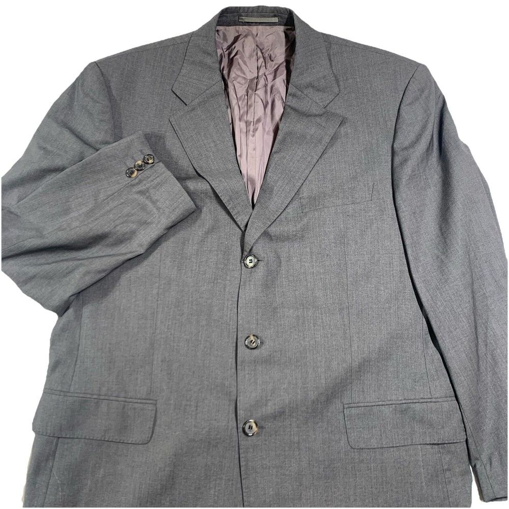 HUGO BOSS Italian Fabric BLAZER Men's Size 54 Gray Wool Blend Suit Jacket